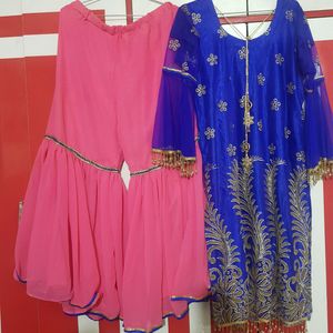 Women's Net Semi-stitched Garara Suit