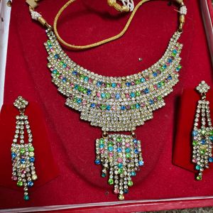 Party Wear Necklace With Earrings