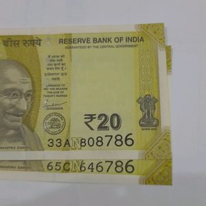 Holy Number ending 786 Twenty Rs Note Pack Of 2