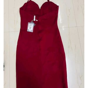 Red Hot Party Wear Bodycon With Padded And Backles