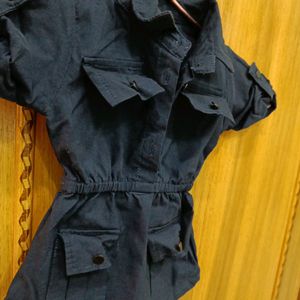 Dark blue dress for baby girl