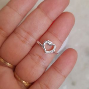 Beautiful New Pure Silver Heart ❤️ Shape Ring