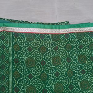 Green Bandhani Saree