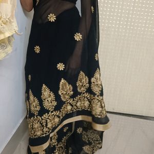 Black Embroidery Saree