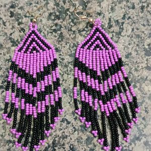 Purple-Black Earrings