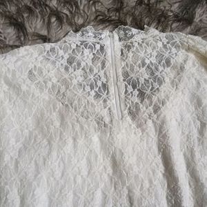 White Lace Victoria Era Inspired Vintage Top