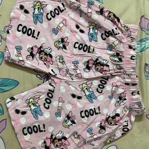 Girls Cartoon Print Shorts