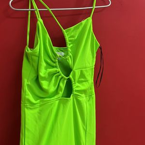 Green Color Cris Cross Dress From H&M