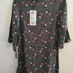 Grey Pattern Casual Dress