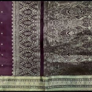 Mauve Color Poly Silk Saree With Kanchi Border