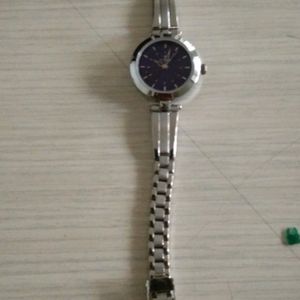 Titan Ocen Blue Dial & Silver Chain Womens Watch