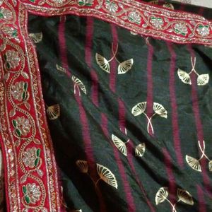 Dark Green Saree Heavy Border