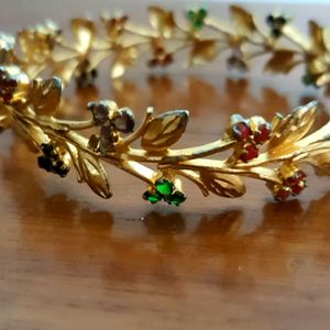 Beautiful Gold Plated Bangle With Stone|1 Piece