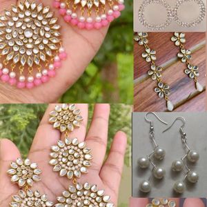 Kundan Earring hand pearl earrin