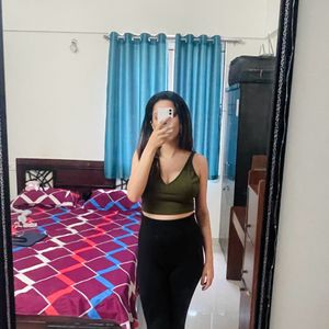 Olive Crop Top