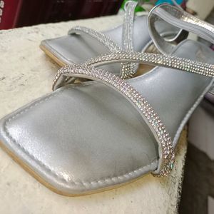 Silver Transparent Heel 2inch Diamond Strip