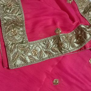 Elegant Pink DhupChav Shaded Dupatta With Border