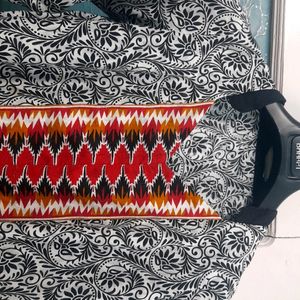 Stylish Black And White Print Kurta