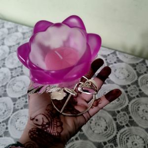 Beautiful  Big Size Rose Pink Candle Holder