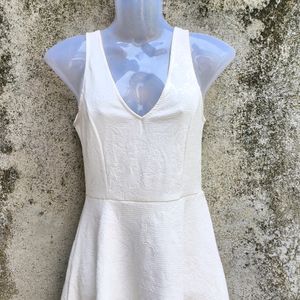 CUTE OFF-WHITE MINI FROCK