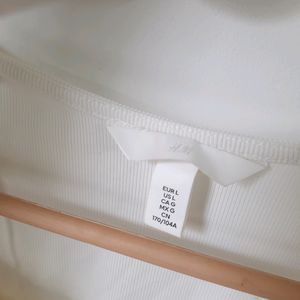 H&M White Full Sleeves Top