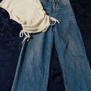 Denim Jeans With Top