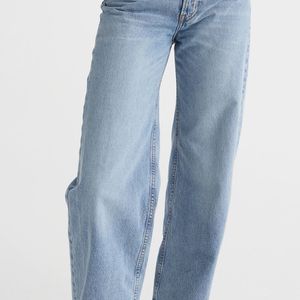 Women Blue Wide High Jeans