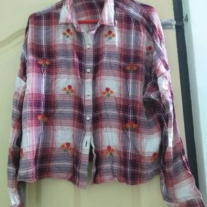 Sbuys Embroidered Check Shirt