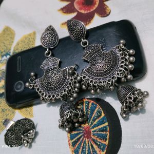 Oxidized Jewelry(5earrings+1 Ring)