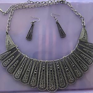 Oxidised Necklace With Earing