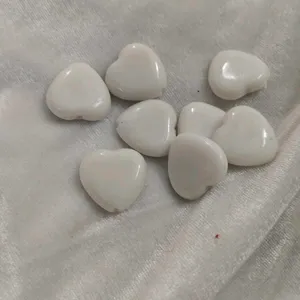 White 🤍 Heart Beads Charm 100 Pis