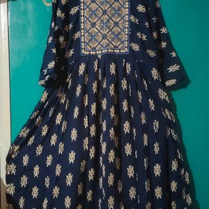 👗Navy Blue Anarkali Kurti 👗