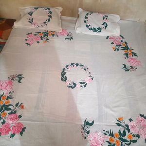 Hand Painted Bedsheet .