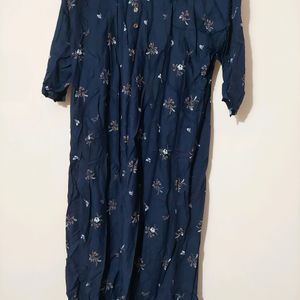 Blue front-slit Kurta