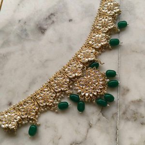 Green Kundan Set