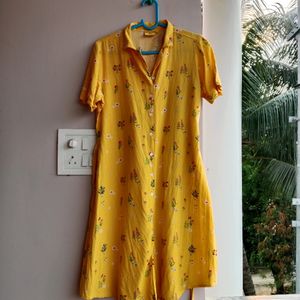 Yellow Printed Casual Dresses (Women's)