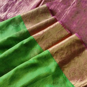 Green And Pink Silk Saree