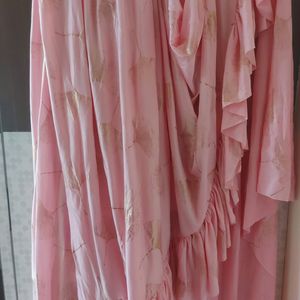 Pink Ruffle Sari Only