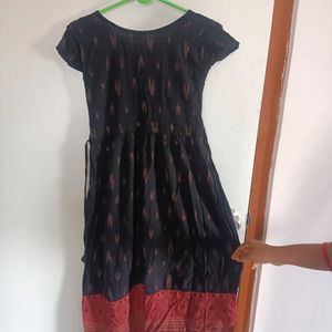 Black And Red Printed Kurta