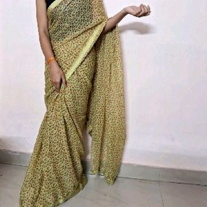 pretty olive saree.