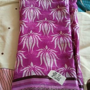 Crepe Lavender Colour Saree