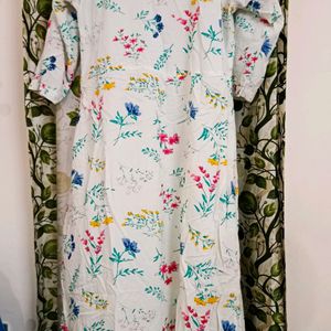 Beautiful Printed White Kurta