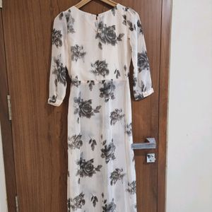 Floral Printed Side Slit Long Top