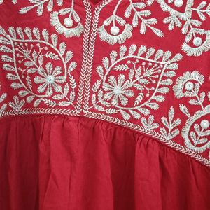 Embroidery A-line Kurta