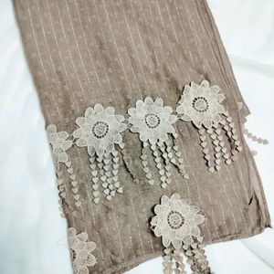 2 Fancy Stoles /Scarf Hijab (Mauve Taupe, Puce)