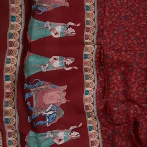 Pure Silk Printed Suit ,pure Chinon Dupatta