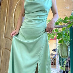 Green Satin Dress