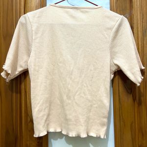 Cream Regular Crop Top