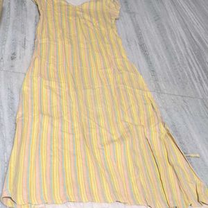 Yellow Cotton Night Dress