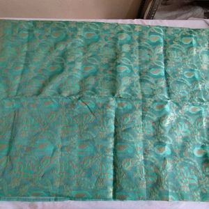 Light Sea Green Floral Print Saree (Women's)